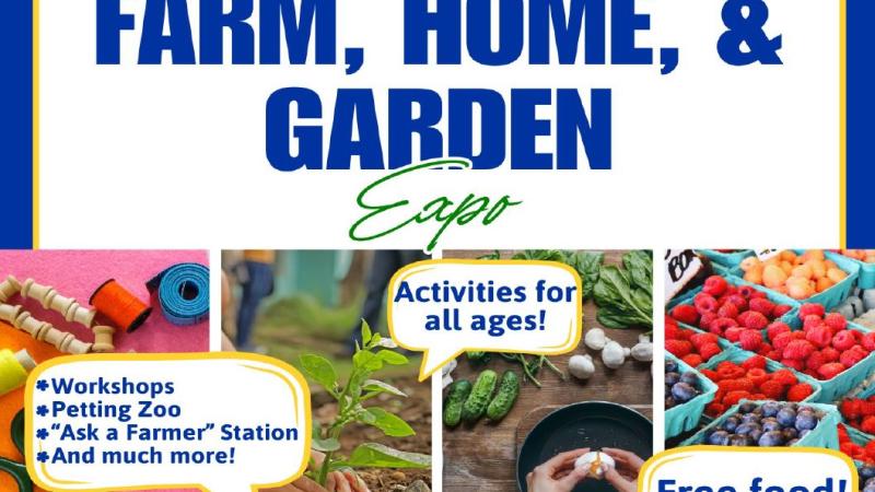 Graphic announcing Farm, Home, and Garden Expo